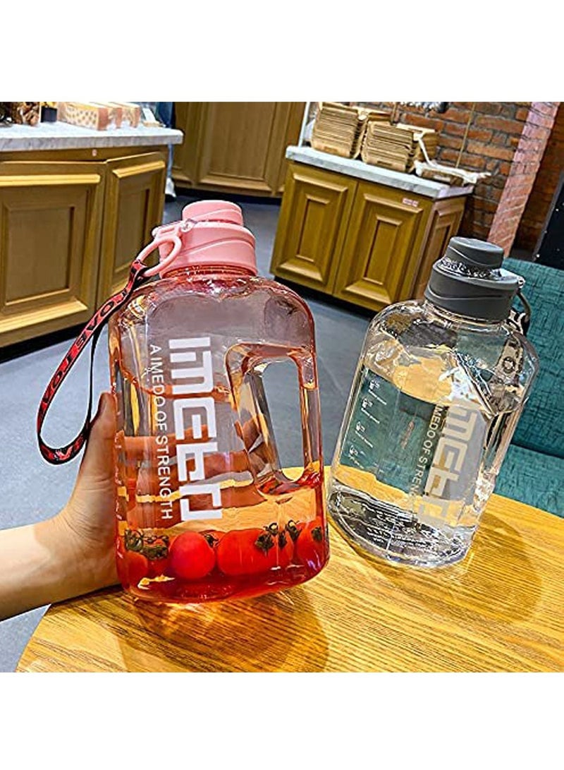 LIMOS 2.2L Motivational Water Bottle Wide Mouth with Time Marked to Drink More Daily(2200ml)