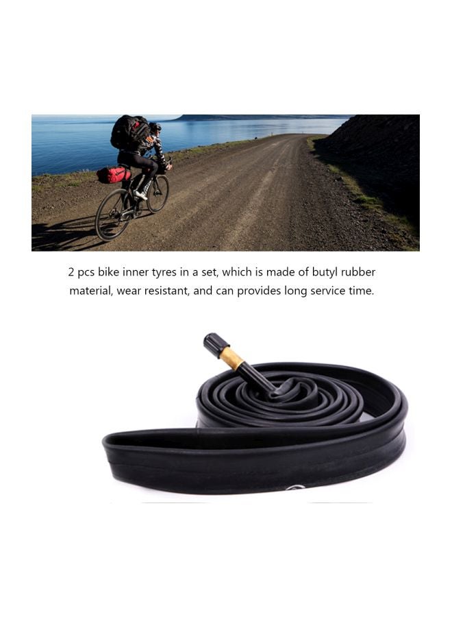 2-Piece Butyl Rubber Bicycle Inner Tube 11x5.2x5.4cm