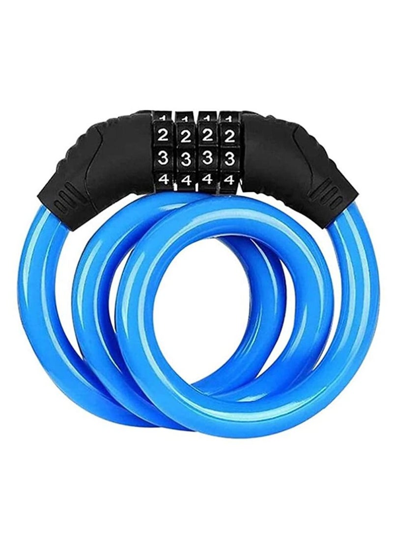 Bike Lock Bicycle Lock with 4-Digit Code Combination Cable Security Chain for Bicycle Mountain Bike Scooter