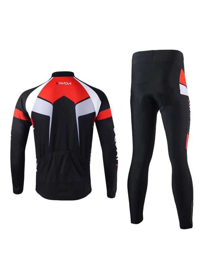 2-Piece Long Sleeves Cycling Jersey With Pant Set XL