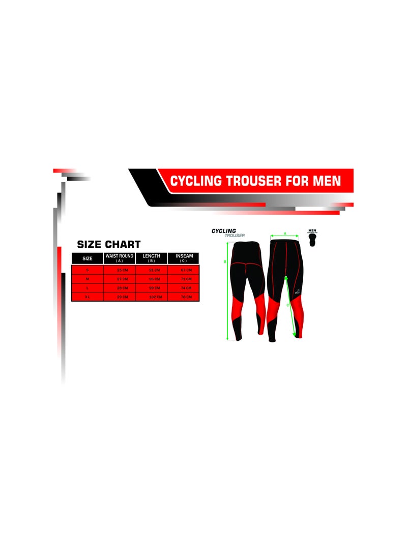 Men'S Long Cycling Pants Trouser Bike Pants Tights Legging With 4D Sponge Padded