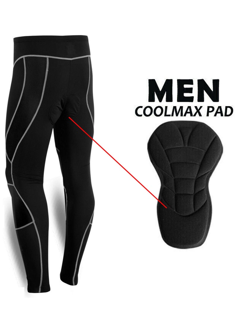 Men'S Cycling Tights Coolmax Compression Padded Bicycle Bike Legging Trouser Pant