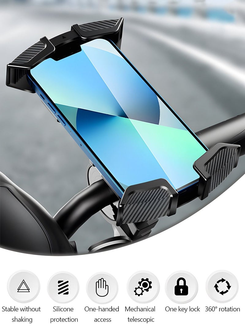 Bike Phone Mount,Motorcycle Handlebar Phone Mount Holder,360°Rotatable Bicycle Motorcycle Scooter Accessories Handlebar Phone Clip for 4.7