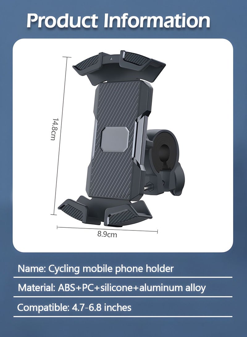 Bike Phone Mount,Motorcycle Handlebar Phone Mount Holder,360°Rotatable Bicycle Motorcycle Scooter Accessories Handlebar Phone Clip for 4.7