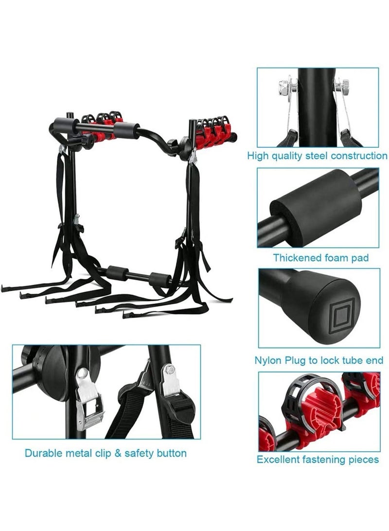 3 Bike Rack Bicycle Car Carrier Racks Hitch Mount Double Foldable Rack for Cars, Trucks, SUVs, and minivans
