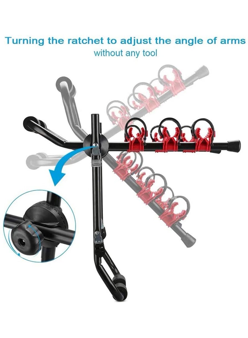 3 Bike Rack Bicycle Car Carrier Racks Hitch Mount Double Foldable Rack for Cars, Trucks, SUVs, and minivans