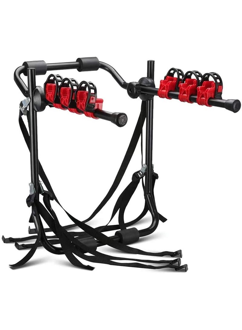 3 Bike Rack Bicycle Car Carrier Racks Hitch Mount Double Foldable Rack for Cars, Trucks, SUVs, and minivans