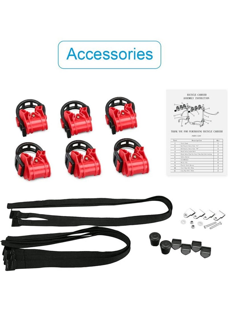 3 Bike Rack Bicycle Car Carrier Racks Hitch Mount Double Foldable Rack for Cars, Trucks, SUVs, and minivans