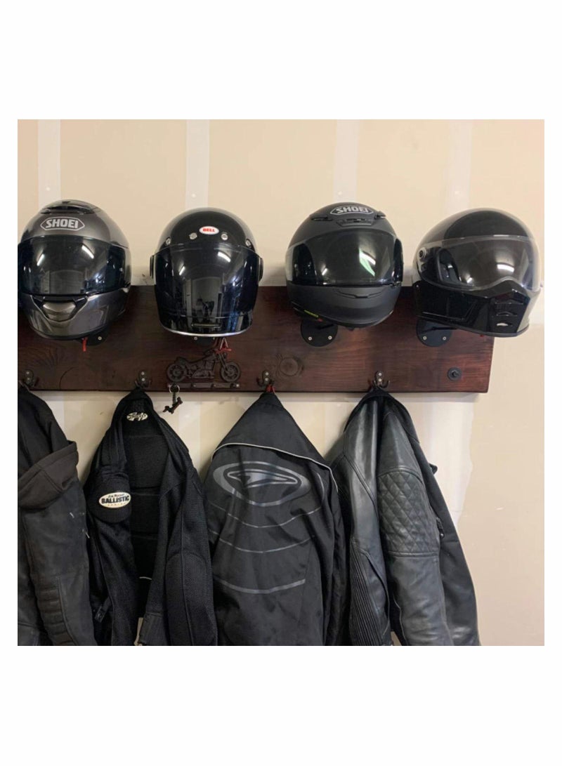 Motorcycle Accessories Helmet Holder, Metal Stand Wall Mounted Hanger Rack for Jacket, Coats, Hats, Dancing Masks, Ball Back Basketball, Football, Volleyball