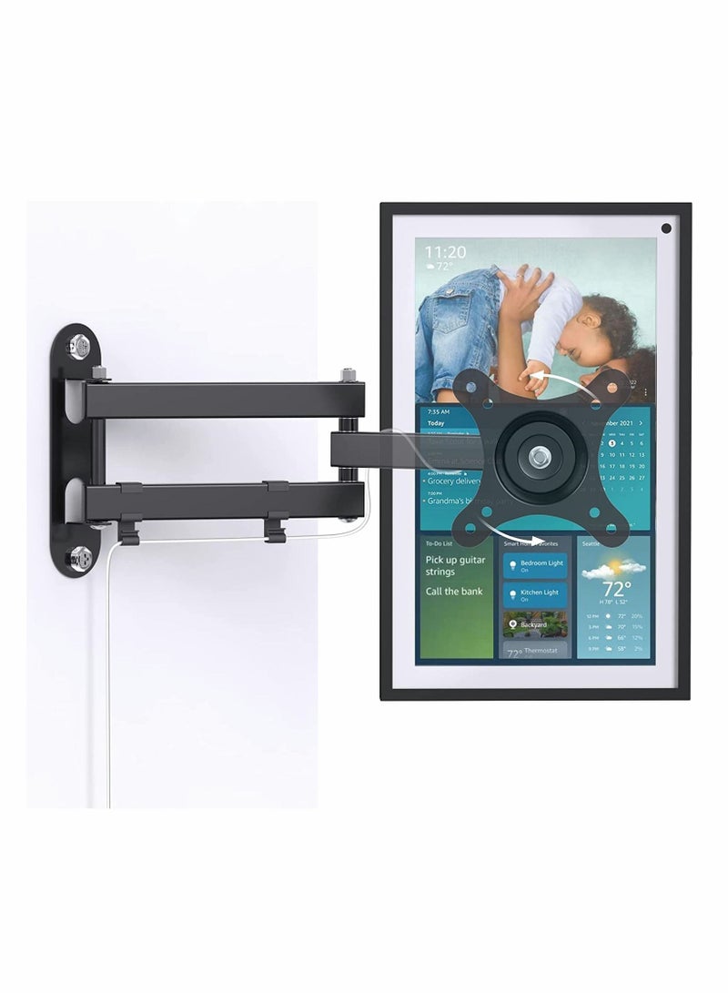 Echo Show 15 Holder 360° Adjustable Aluminium Alloy Wall Folding Telescopic Support Simply Your Echo Show 15 Front or Back to Improve Viewing Angle Black A365