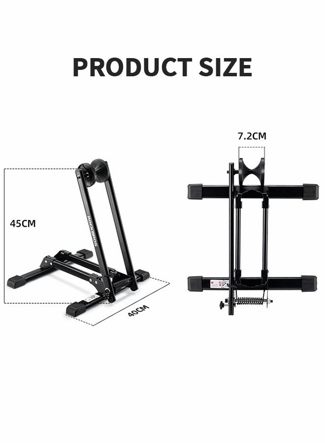 Bicycle Storage Stand, Foldable Steel Floor Bike Stand, Bike Floor Parking Rack Steady Wheel Holder Fit,Mountain MTB and Road Bicycles Indoor Outdoor Garage Storage,Bicycle Supplies