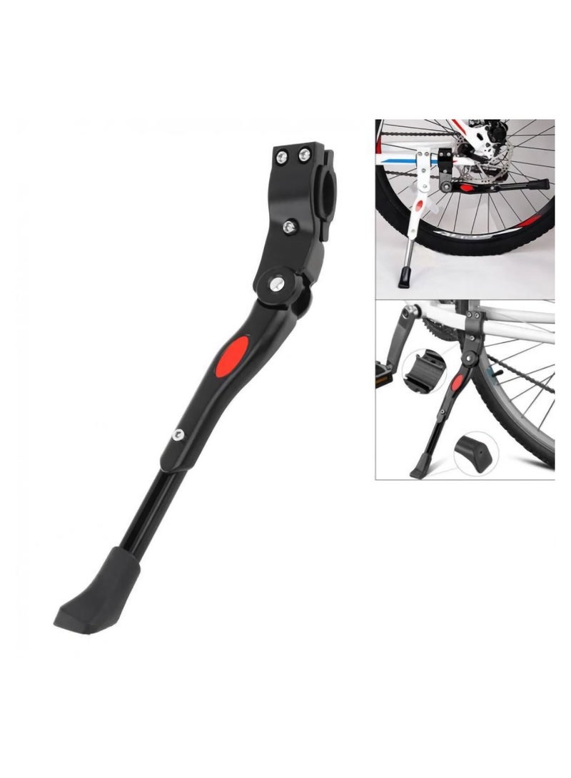 Bike Kickstand, Side Rear Bracket Adjustable Aluminium Alloy Kick Stand Adult Bicycle Universal for 24-29 Inches Mountain Bike, Road