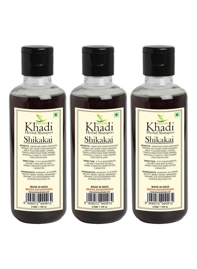 Pure & Natural Shikakai Shampoo L For Damage Repair (Pack Of 3) (630Ml)
