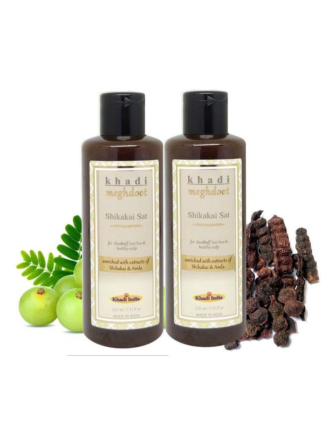 Herbal Shikakai Shampoo 210Ml For Dandruff Hair Loss And Healthy Scalp Enriched With Alma And Shikakai Travel Pack Natural Ingredients (Pack Of 2)