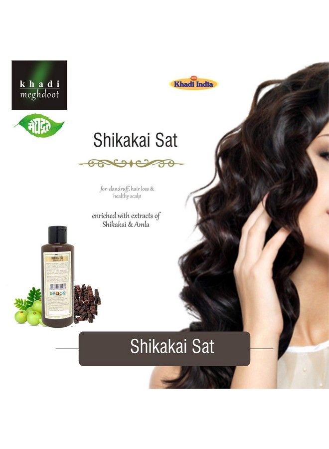 Herbal Shikakai Shampoo 210Ml For Dandruff Hair Loss And Healthy Scalp Enriched With Alma And Shikakai Travel Pack Natural Ingredients (Pack Of 2)