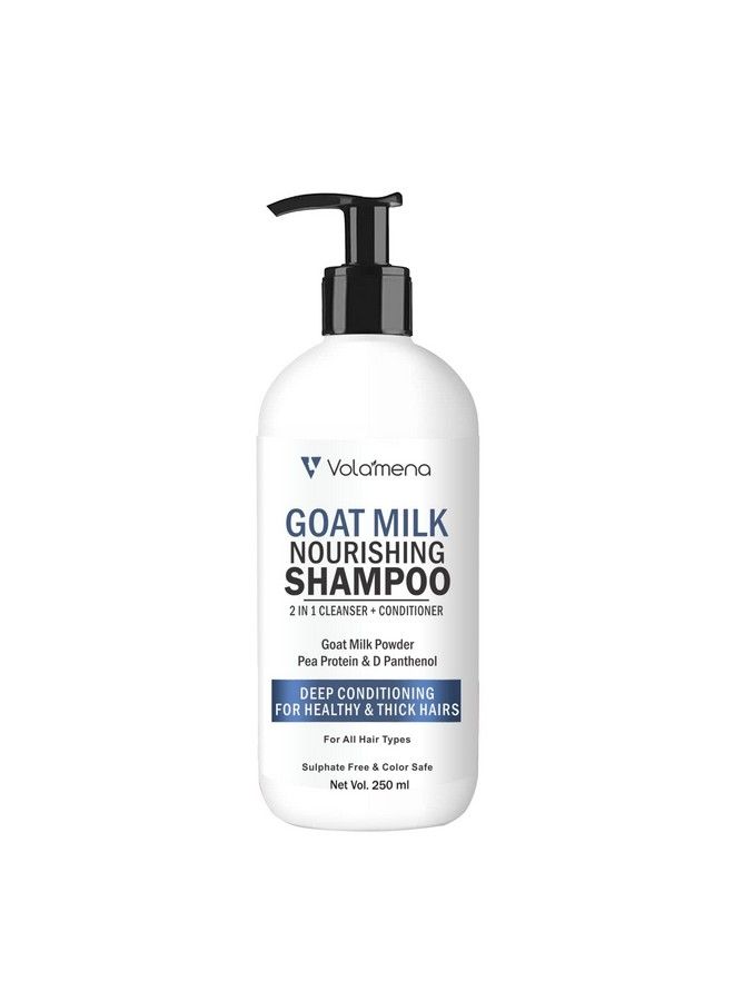 Goat Milk Shampoo Is Gentle 2 In 1 Hair Cleanser I Goat Milk Protein& D Panthenol (Vitamin B5) I For Both Men & Women 250 Ml