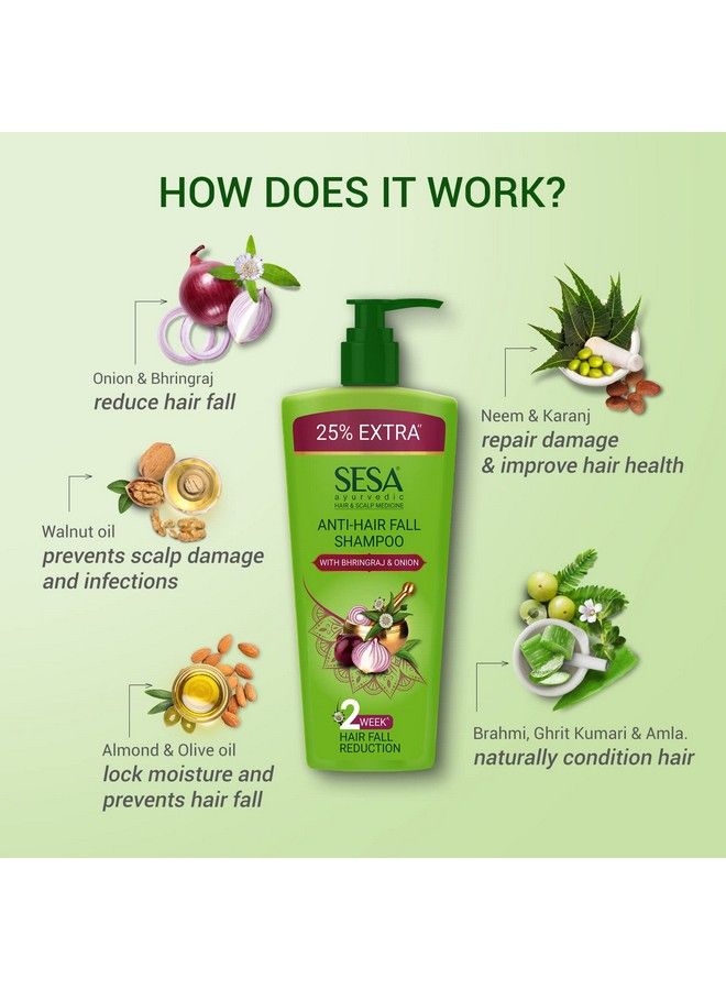 Ayurvedic Antihair Fall Shampoo Bhringraj Onion & 6 Ayurvedic Herbs Helps Control Hair Fall 500Ml