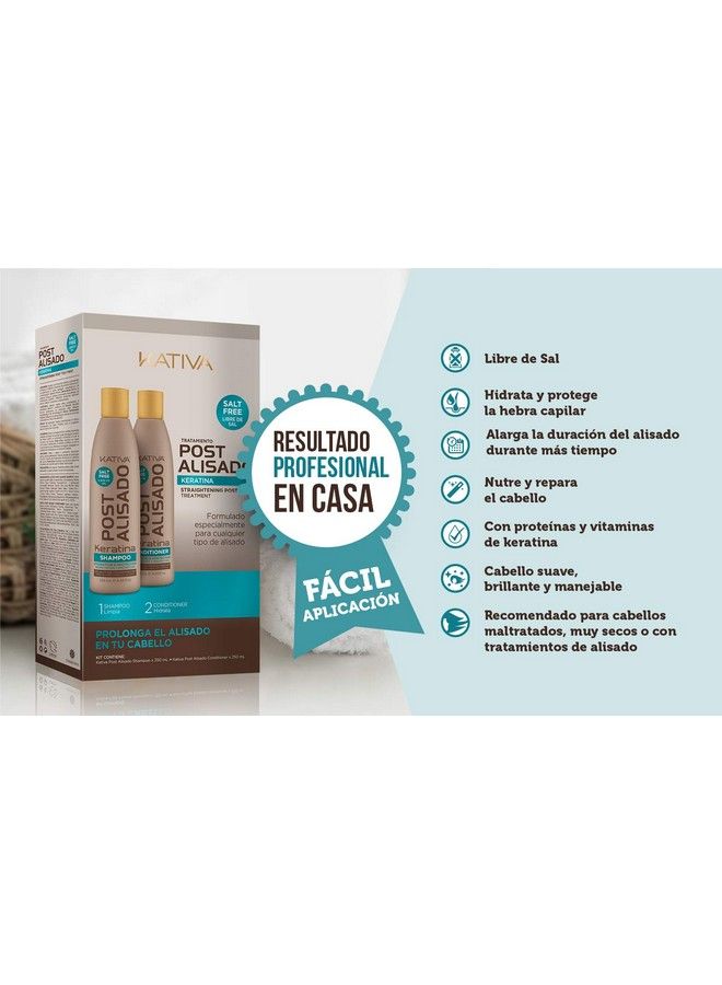 Kativa Tech Kativa Post Relaxer Kit X 2 Units (Shampoo + Conditioner 250 Ml X X 250 Ml) By Kativa