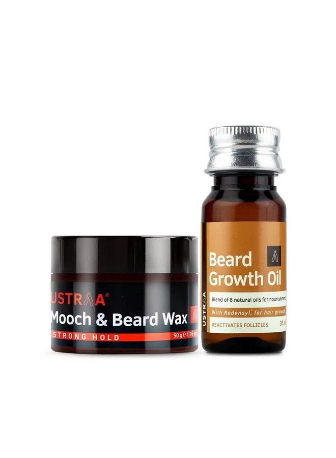 Beard Growth Oil 35Ml & Beard & Mooch Wax Strong Hold 50G
