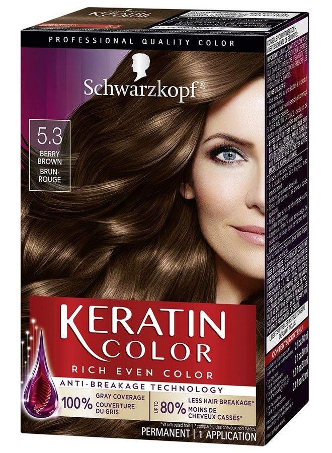 Keratin Color Permanent Hair Color Cream 5.3 Berry Brown
