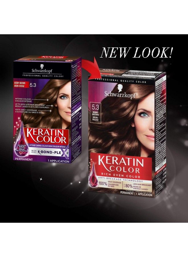 Keratin Color Permanent Hair Color Cream 5.3 Berry Brown