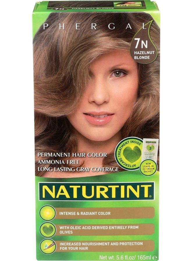 Permanent Hair Color 7N Hazelnut Blonde (Pack of 1), Ammonia Free, Vegan, Cruelty Free, up to 100% Gray Coverage, Long Lasting Results