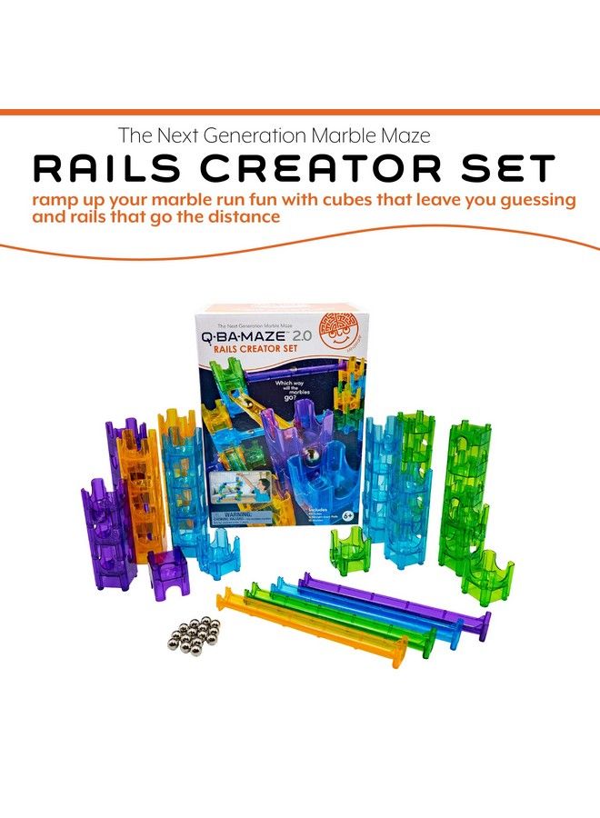 Qbamaze Rails Creator Set The Next Generation Marble Maze Kids Toys Stem Marble Run Recommended For Ages 6+ Educational Gift For Boys And Girls
