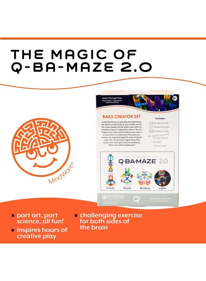Qbamaze Rails Creator Set The Next Generation Marble Maze Kids Toys Stem Marble Run Recommended For Ages 6+ Educational Gift For Boys And Girls
