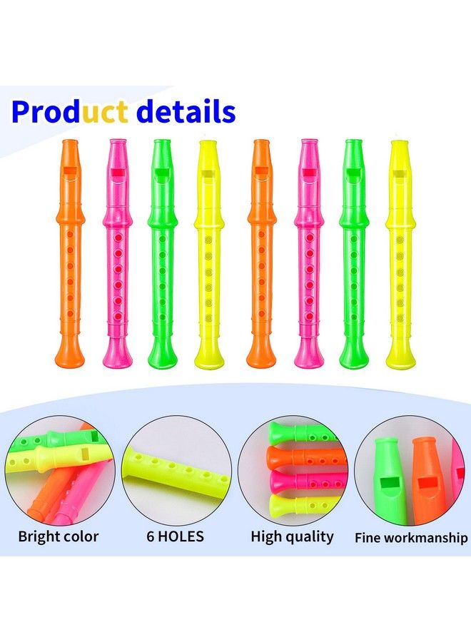5.5 Inches Plastic Recorders Pack Of 12 Mixed Color Plastic Flute Musical Instruments Toy For Kid Party Favors Bag Stuffers Gift Musical Instrument Party Favor Bags Party Favors For Kids
