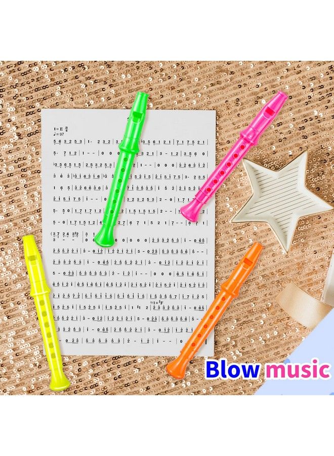 5.5 Inches Plastic Recorders Pack Of 12 Mixed Color Plastic Flute Musical Instruments Toy For Kid Party Favors Bag Stuffers Gift Musical Instrument Party Favor Bags Party Favors For Kids