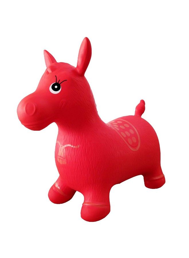 Red Horse Hopper Pump Included (Inflatable Space Hopper Jumping Horse Rideon Bouncy Animal)