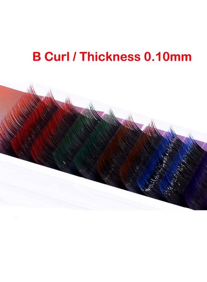 Scala 5 Colors Mix Gradient Rainbow Colorful 12 Rows/Tray C Curl 0.10 Flash Eyelash Extension Nature Long Gradient Mink False Individual Eye Lashes Makeup Mink Fake False Eyelashes (10Mm)