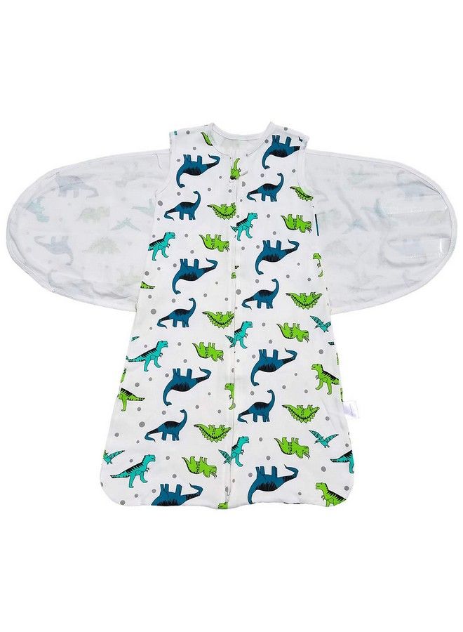 Baby 100% Cotton Sleeping Bag Split Swaddle Wearable Blanket For Boys And Girls 4 Season 612 Months (Green Dinosaur)