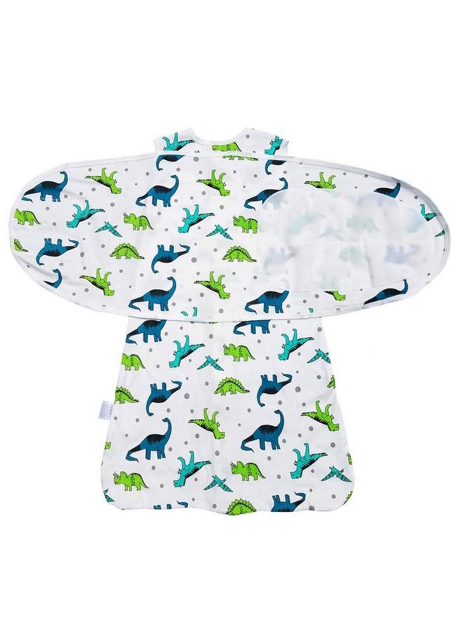 Baby 100% Cotton Sleeping Bag Split Swaddle Wearable Blanket For Boys And Girls 4 Season 612 Months (Green Dinosaur)