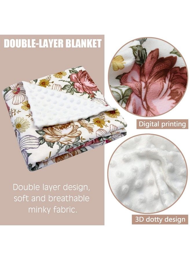 Baby Blankets For Boys Girls Soft Minky Blanket For Newborn Infant Toddler Used For Crib Stroller Nursery (Floral)