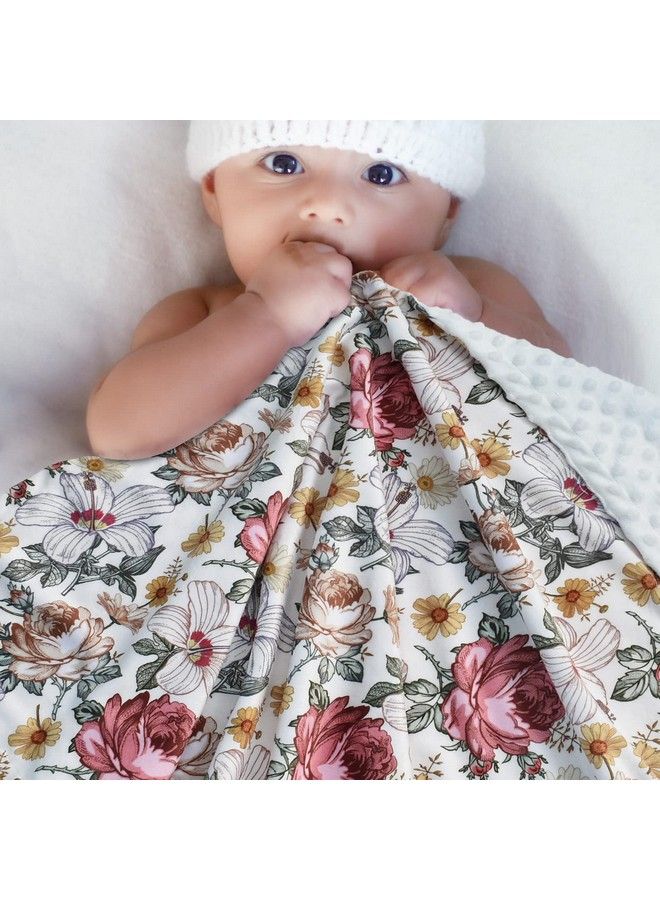 Baby Blankets For Boys Girls Soft Minky Blanket For Newborn Infant Toddler Used For Crib Stroller Nursery (Floral)
