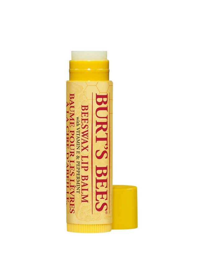 Beeswax Lip Balm With Vitamin E & Peppermint 0.15 Oz Transparent