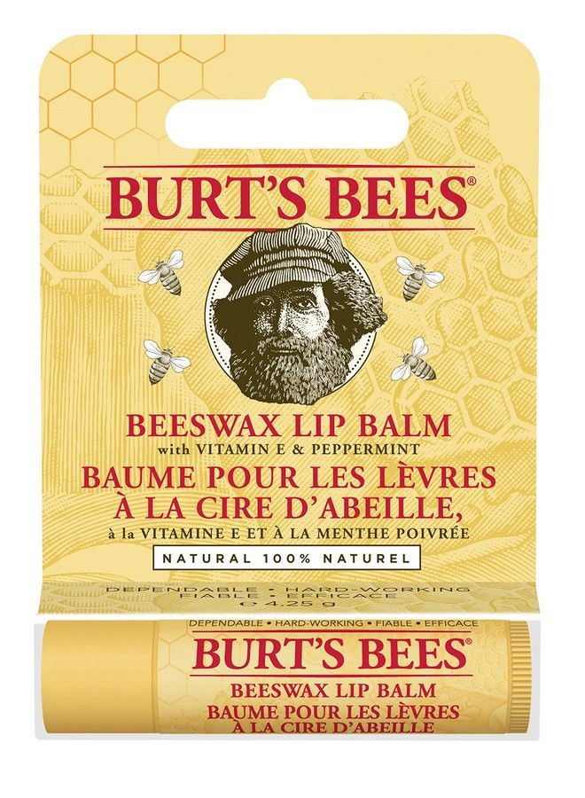 Beeswax Lip Balm With Vitamin E & Peppermint 0.15 Oz Transparent