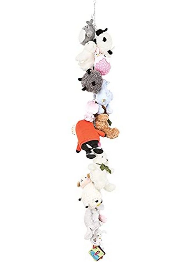 Stuffed Animal Storage Chain Metal Kids Toy Organizer Hanger With 20 Clips For Stuffed Animals Simple Toys Display Holder Stuff Animal Hanger For Nursery Play Room Kid Room 1 Piece