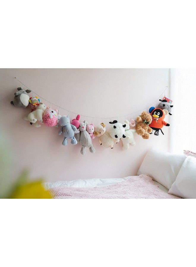 Stuffed Animal Storage Chain Metal Kids Toy Organizer Hanger With 20 Clips For Stuffed Animals Simple Toys Display Holder Stuff Animal Hanger For Nursery Play Room Kid Room 1 Piece