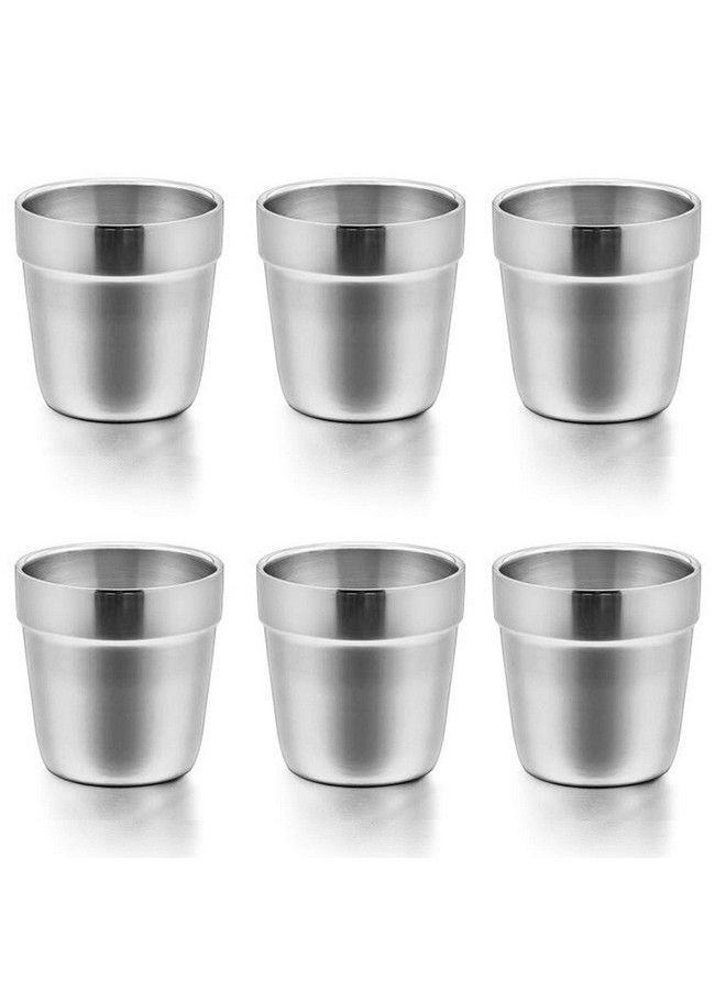 Cups For Toddlers Kids 6 Ounce Stainless Steel Insulated Tumblers For Children Preschoolers Training & Transition Double Wall & Shatterproof Mirror Polished & Dishwasher Safe 6 Pack