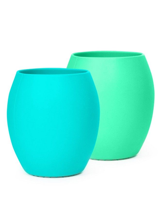 Silicone Sippy Cups For Infant’S First Stage Training No Spill Sippy Cups For Toddlers Baby Sippy Cup For Led Weaning Bpa Free (Blue)
