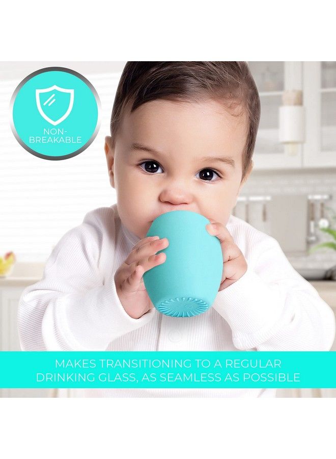 Silicone Sippy Cups For Infant’S First Stage Training No Spill Sippy Cups For Toddlers Baby Sippy Cup For Led Weaning Bpa Free (Blue)