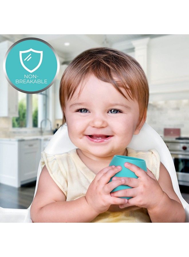 Silicone Sippy Cups For Infant’S First Stage Training No Spill Sippy Cups For Toddlers Baby Sippy Cup For Led Weaning Bpa Free (Blue)