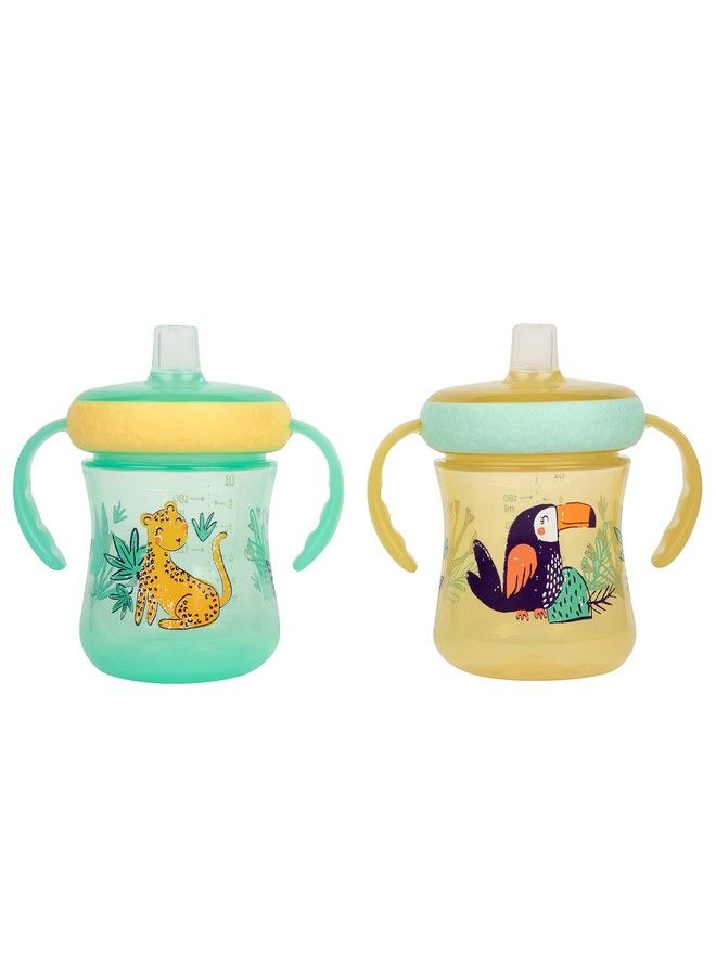 Soft Spout Trainer Toddler Cups Leopard And Toucan Jungle Themed Trainer Sippy Cups For Toddlers 2 Count