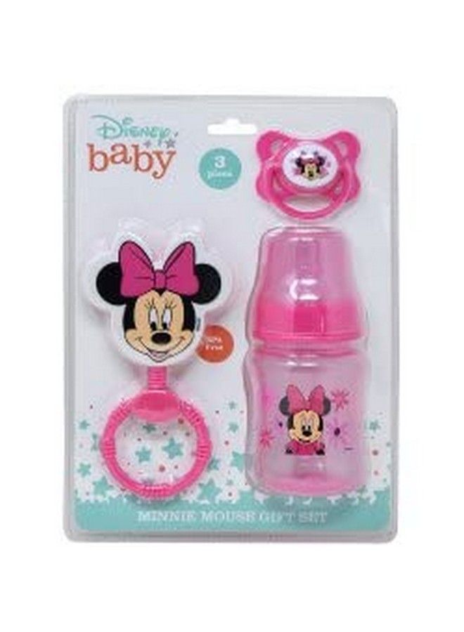 Disney Baby Girl Minnie Mouse Bottle Rattle & Pacifer Set