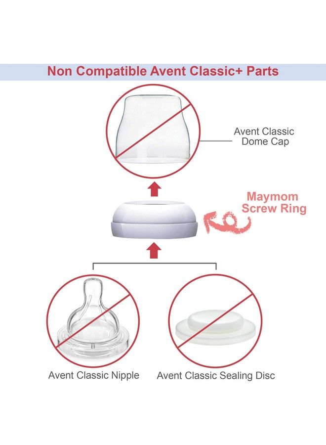 Maymom Brand Replacement Screw Ring Compatible With Philips Avent Natural Bottles Avent Pp Bottles Or Natural Glass Bottles; Made By Maymom; Replace Avent Natural Screw Ring Collar