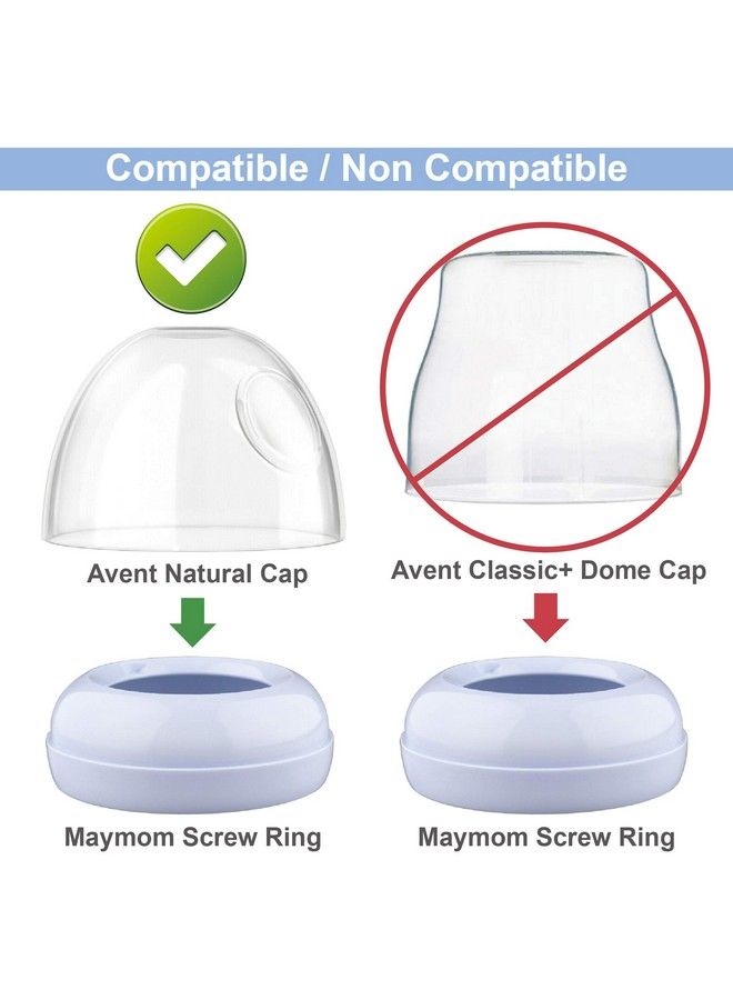 Maymom Brand Replacement Screw Ring Compatible With Philips Avent Natural Bottles Avent Pp Bottles Or Natural Glass Bottles; Made By Maymom; Replace Avent Natural Screw Ring Collar