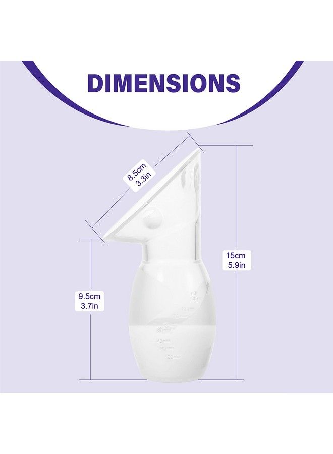 Gen2 Silicone Breast Milk Collector ; 1Pack Food Grade Travel Manual Breast Pump With Breastfeeding Milk Saver Stopper ; Fsa Hsa Eligible Bpa Pvc Lead Phthalate Free ; 4Oz/100Ml Purple