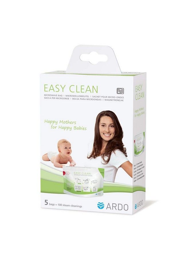 Easy Clean Multiuse Microwave Steam Cleaning Bags For Breastfeeding Accessories 5 Bags (100 Cleaning Cycles Total)